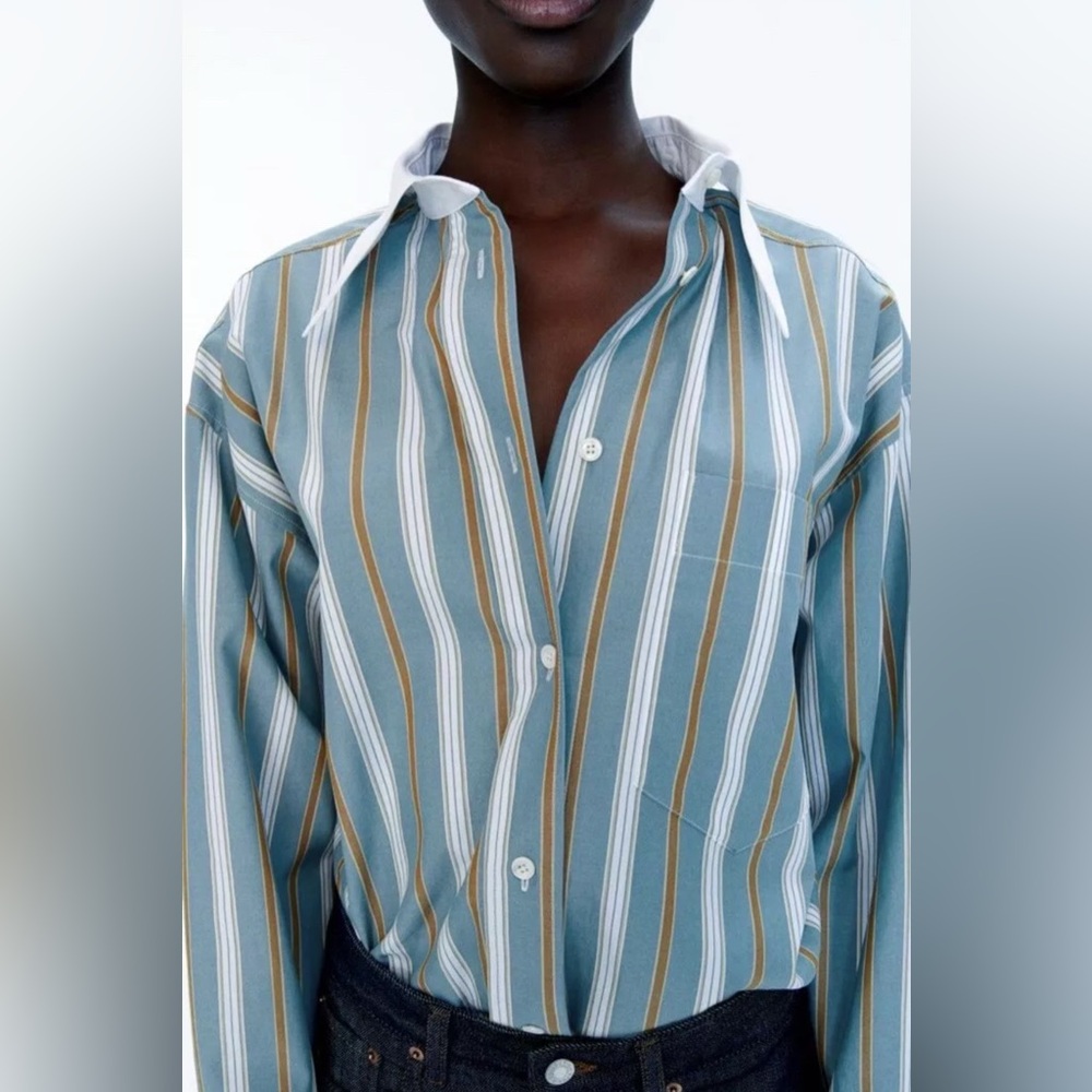 H&M Studio 2024 Striped Shirt- Size XS - Also Fits S And M